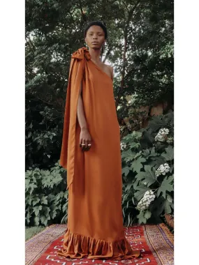 Sustainable Rust Orange Diago Dress