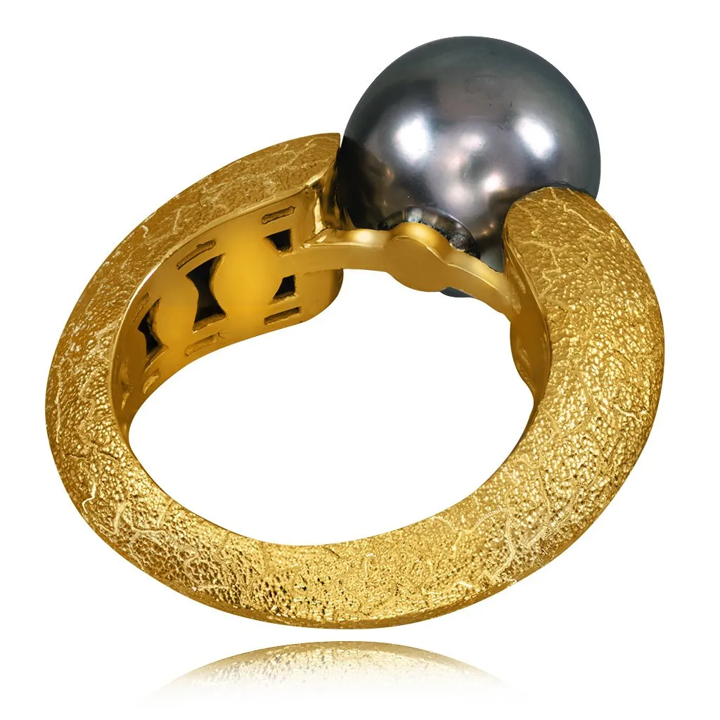 Tahitian Grey Pearl Gold Ring