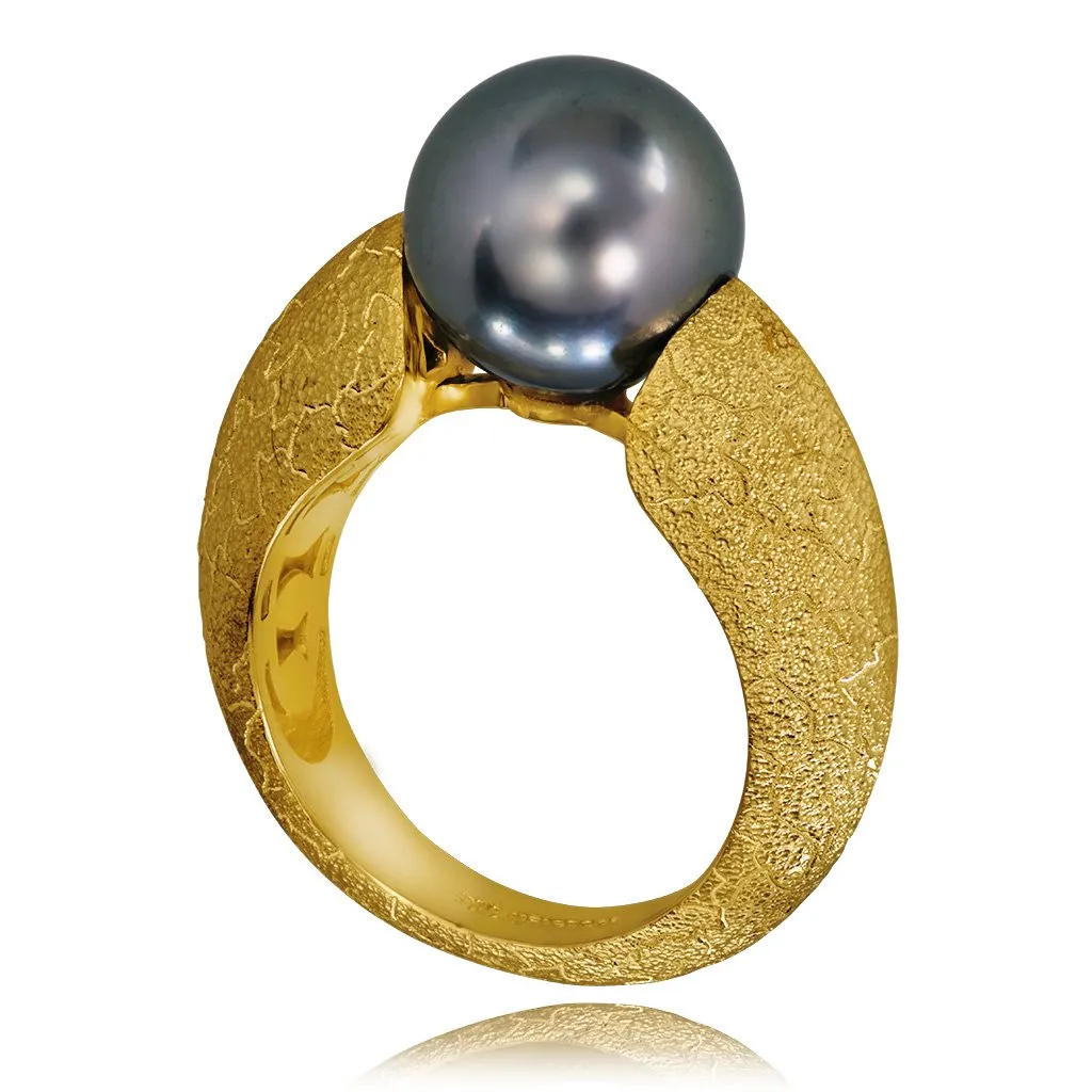 Tahitian Grey Pearl Gold Ring