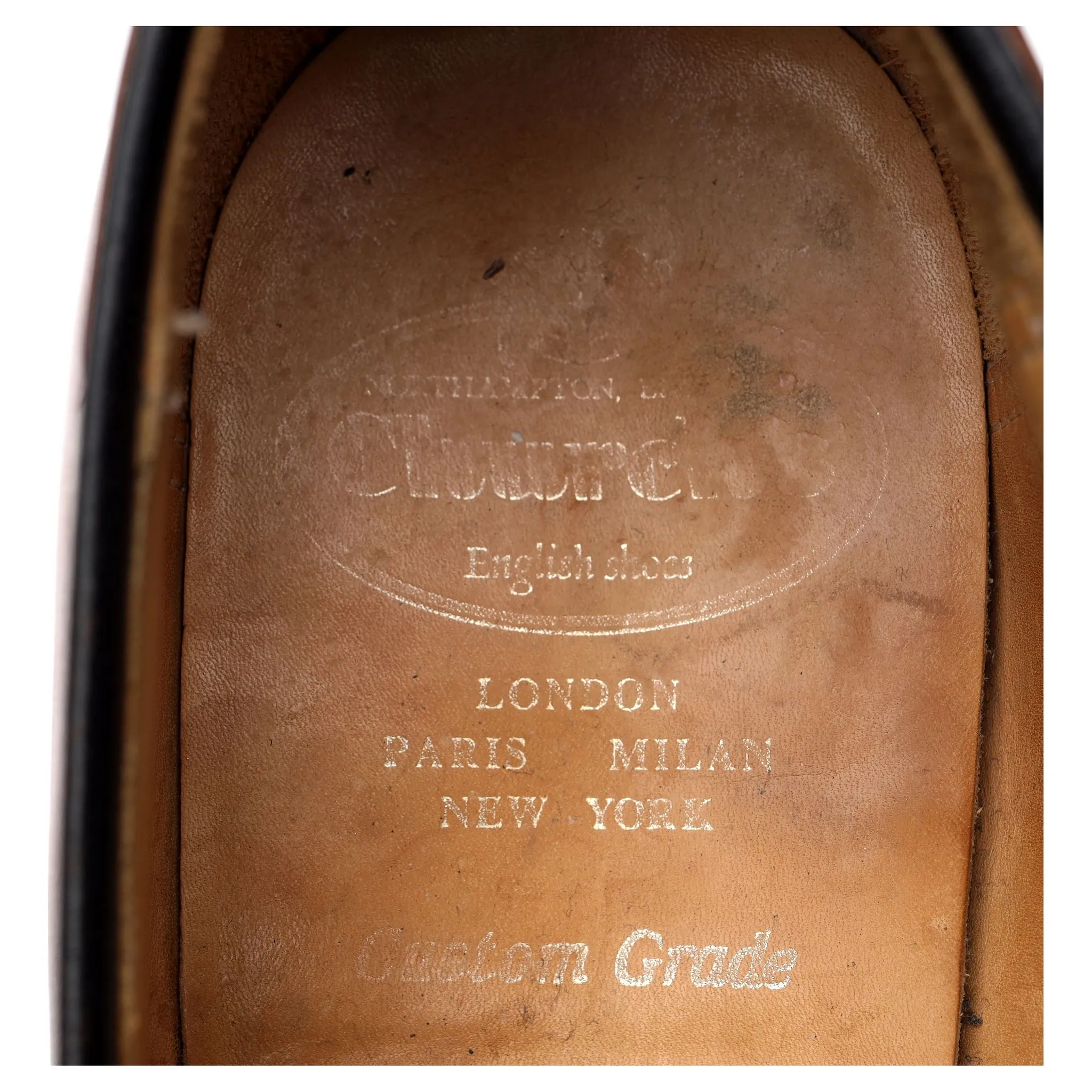 Tan Brown Leather Loafers UK 7.5 F