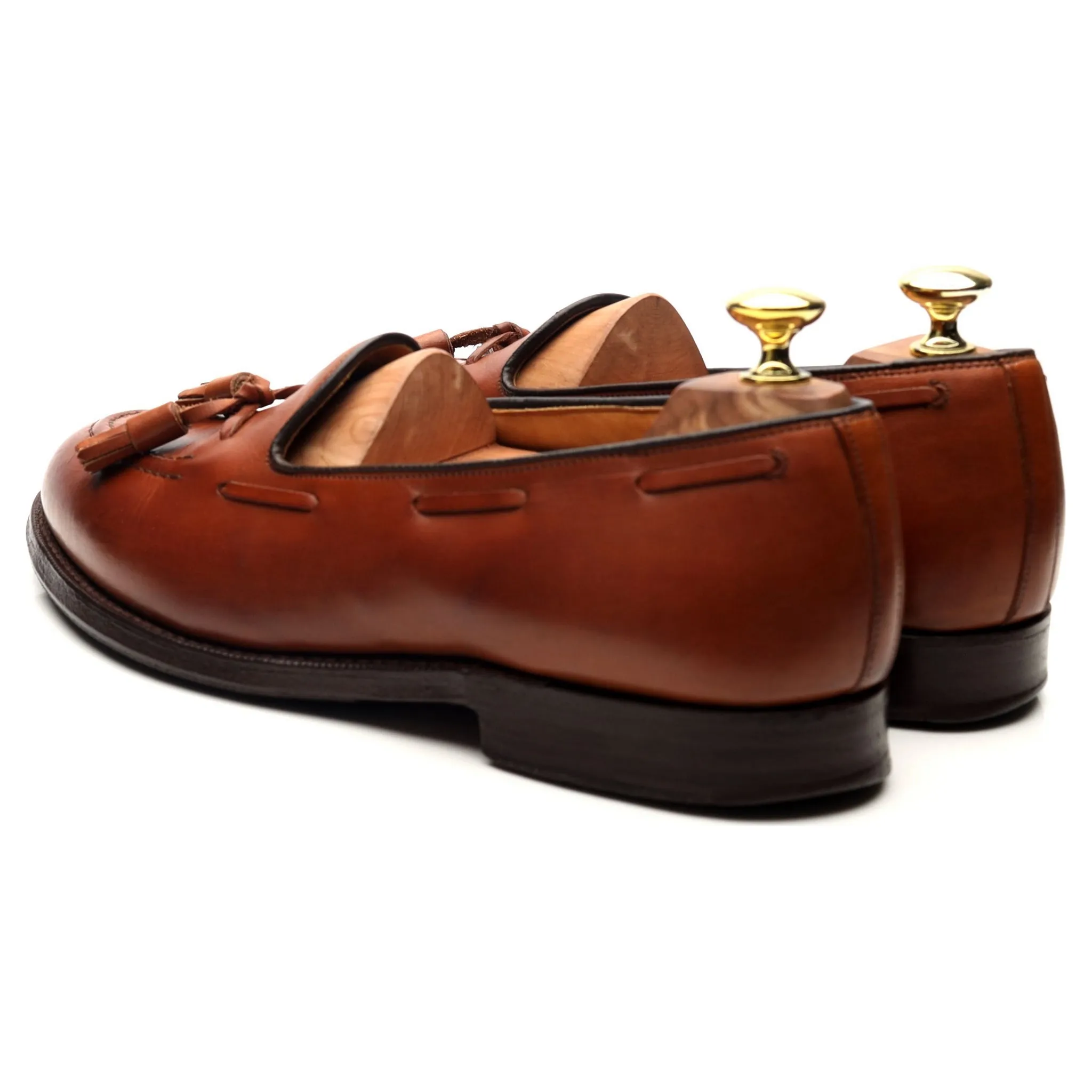 Tan Brown Leather Loafers UK 7.5 F