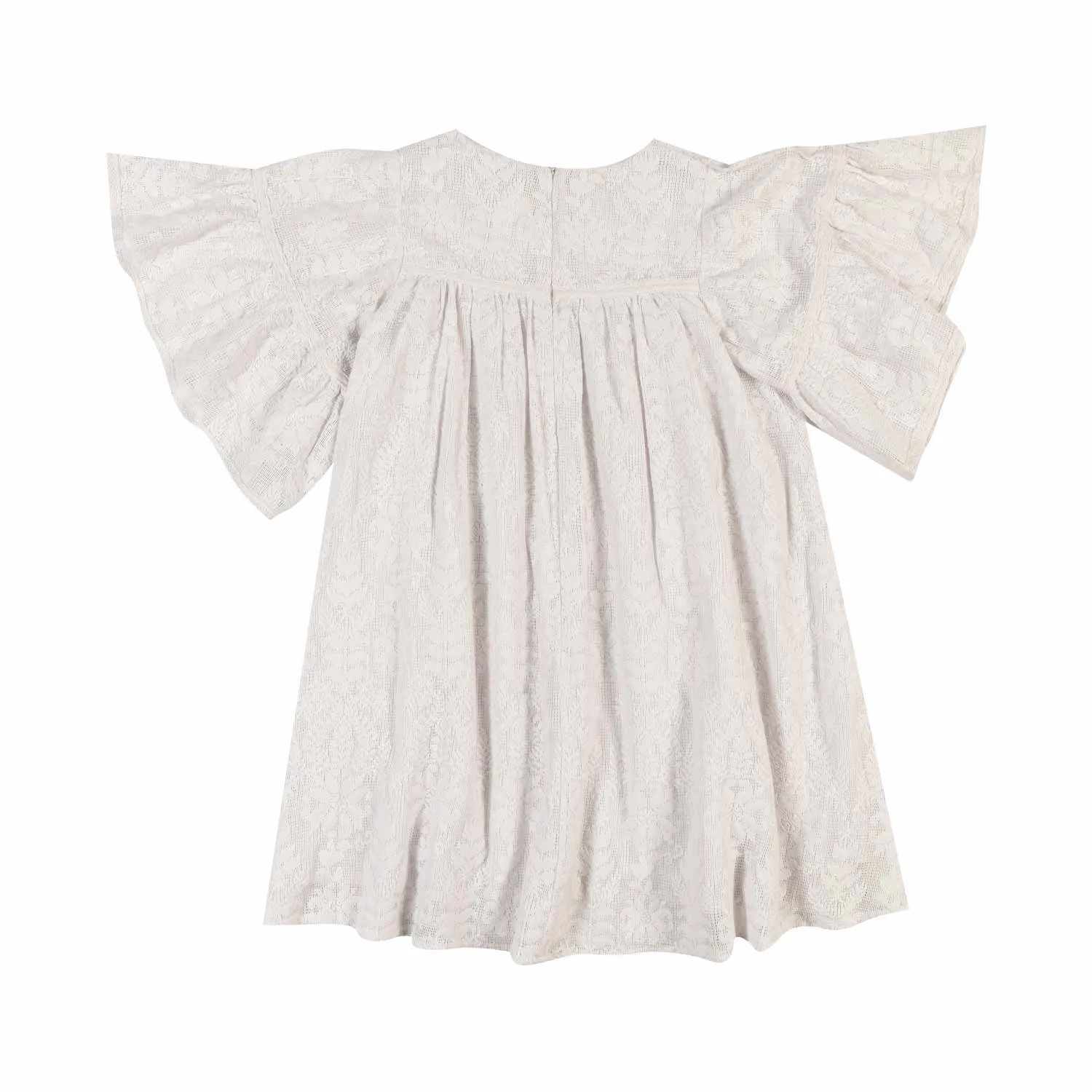 Tartine Chocolat Ecru Dress Girls Floral Lace