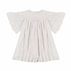 Tartine Chocolat Ecru Dress Girls Floral Lace