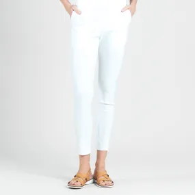 Techno Knit Skinny Ankle Pocket Pant in White - Final Sale!