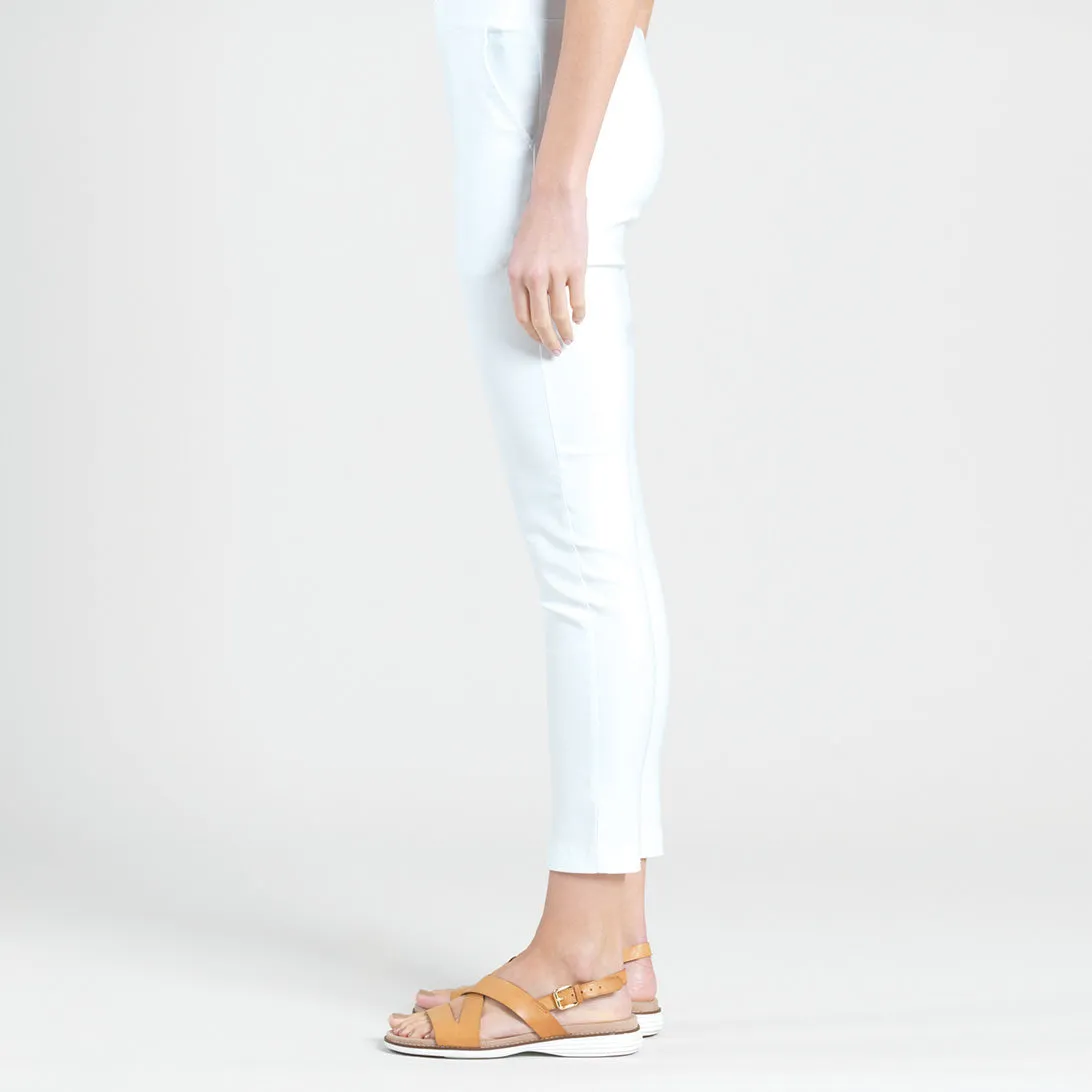 Techno Knit Skinny Ankle Pocket Pant in White - Final Sale!