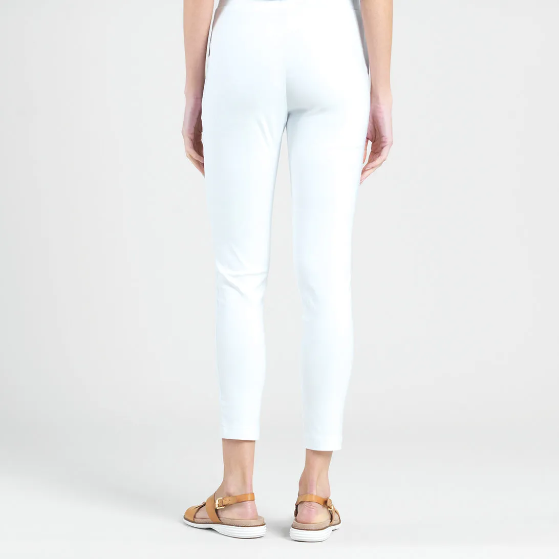 Techno Knit Skinny Ankle Pocket Pant in White - Final Sale!