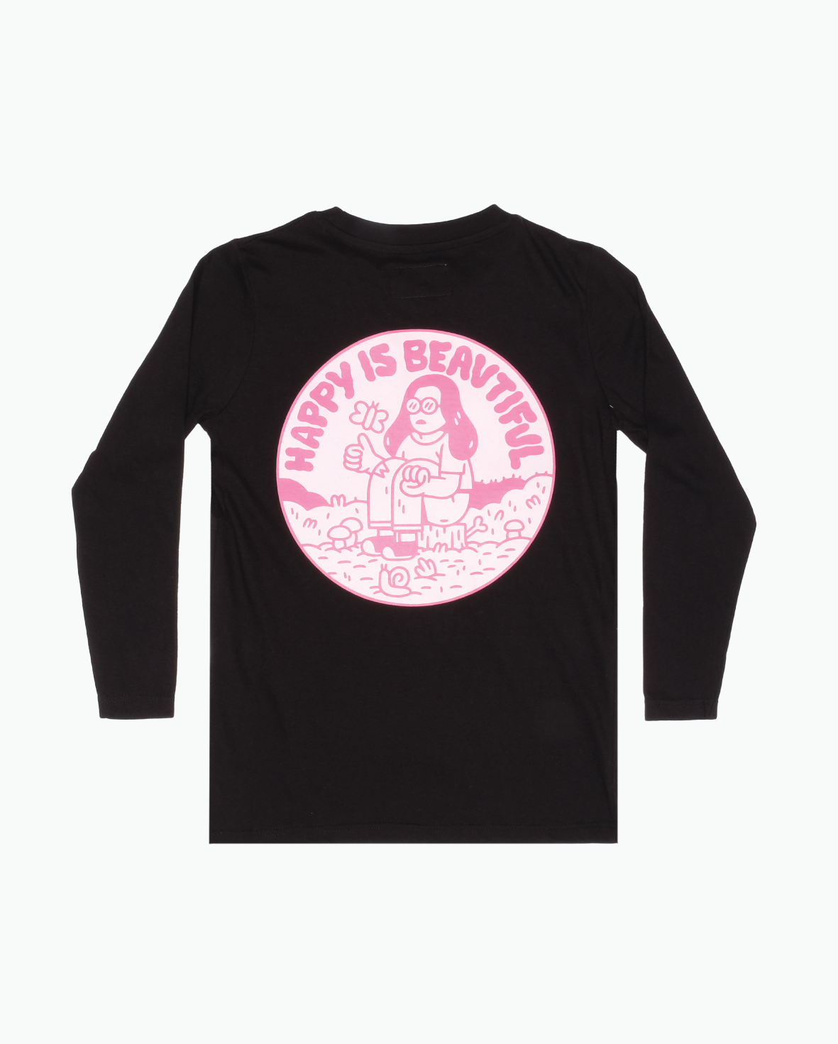 TGC Black Happy Long Sleeve Tee