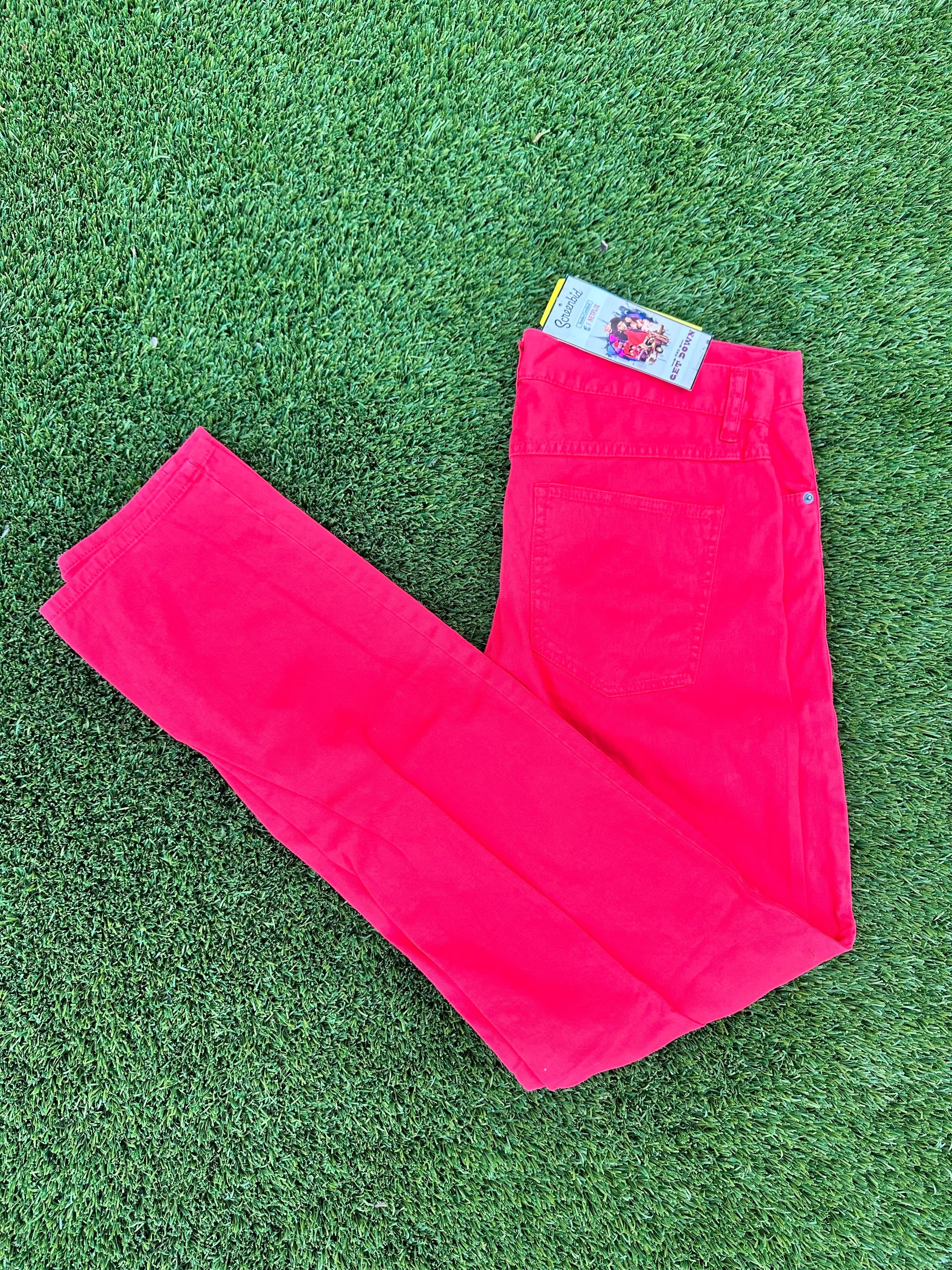 Red Denim Pants at The Get Down Shaolin H&M (Size 33)