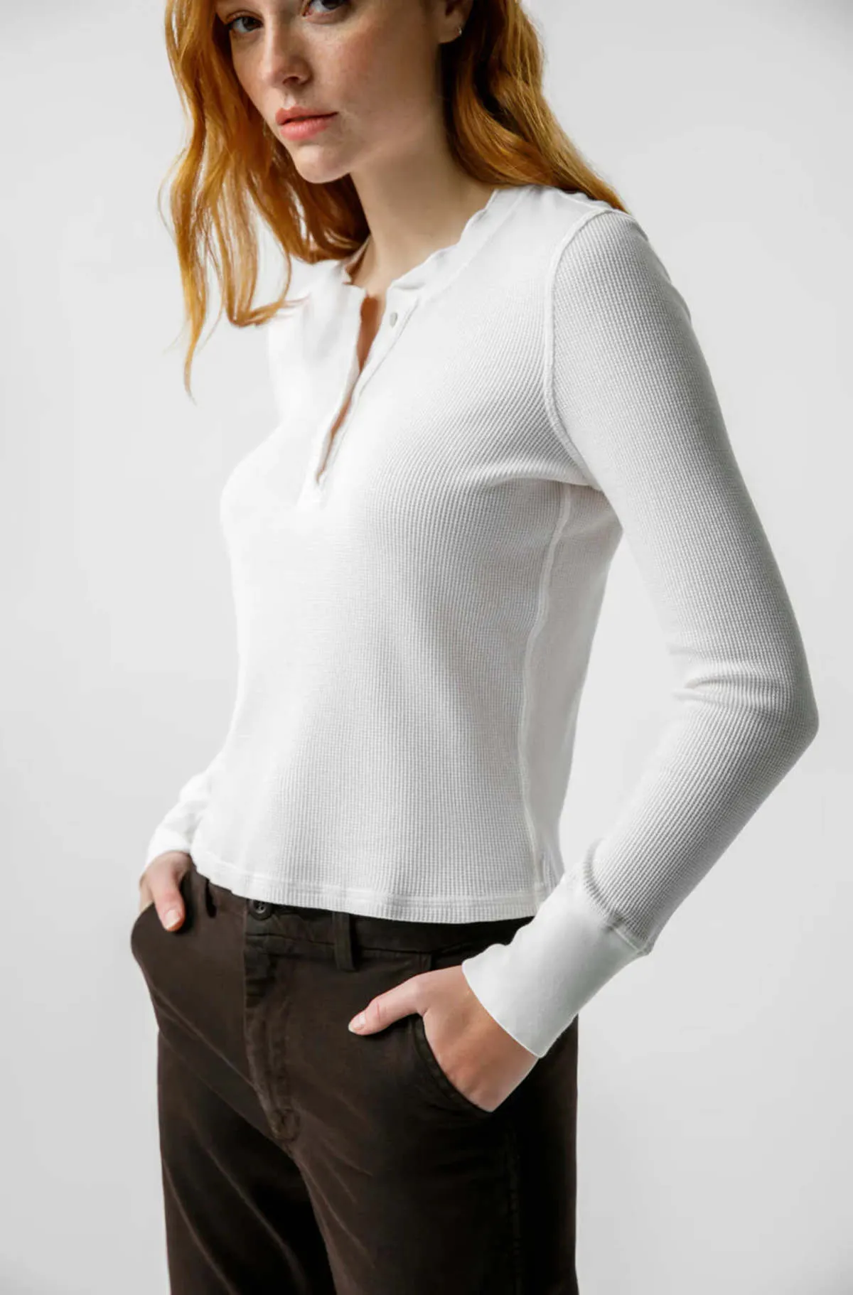 Thermal Natural Henley Shirt