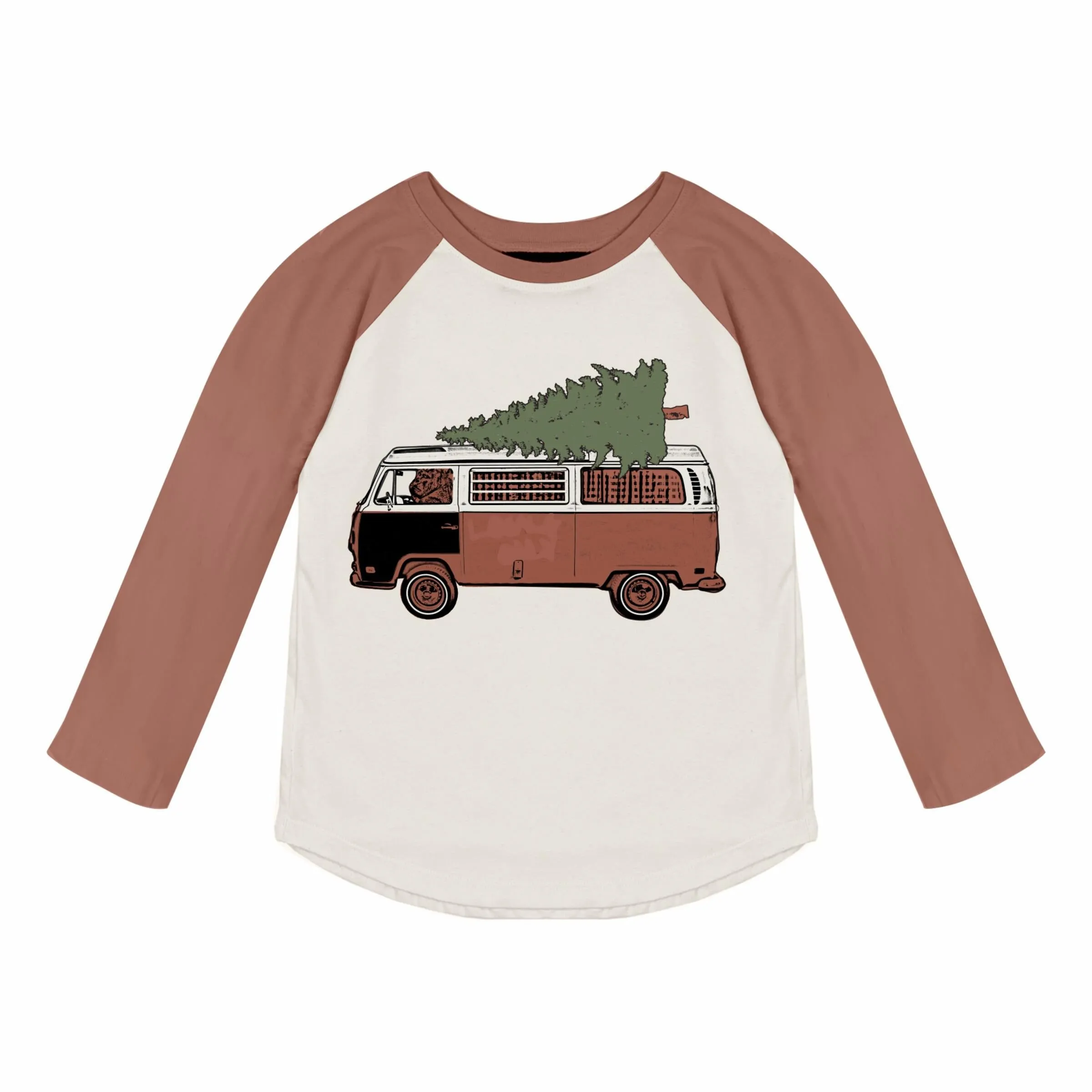 Tiny Whales Christmas Mobile Long Sleeve Shirt in Natural and Faded Black