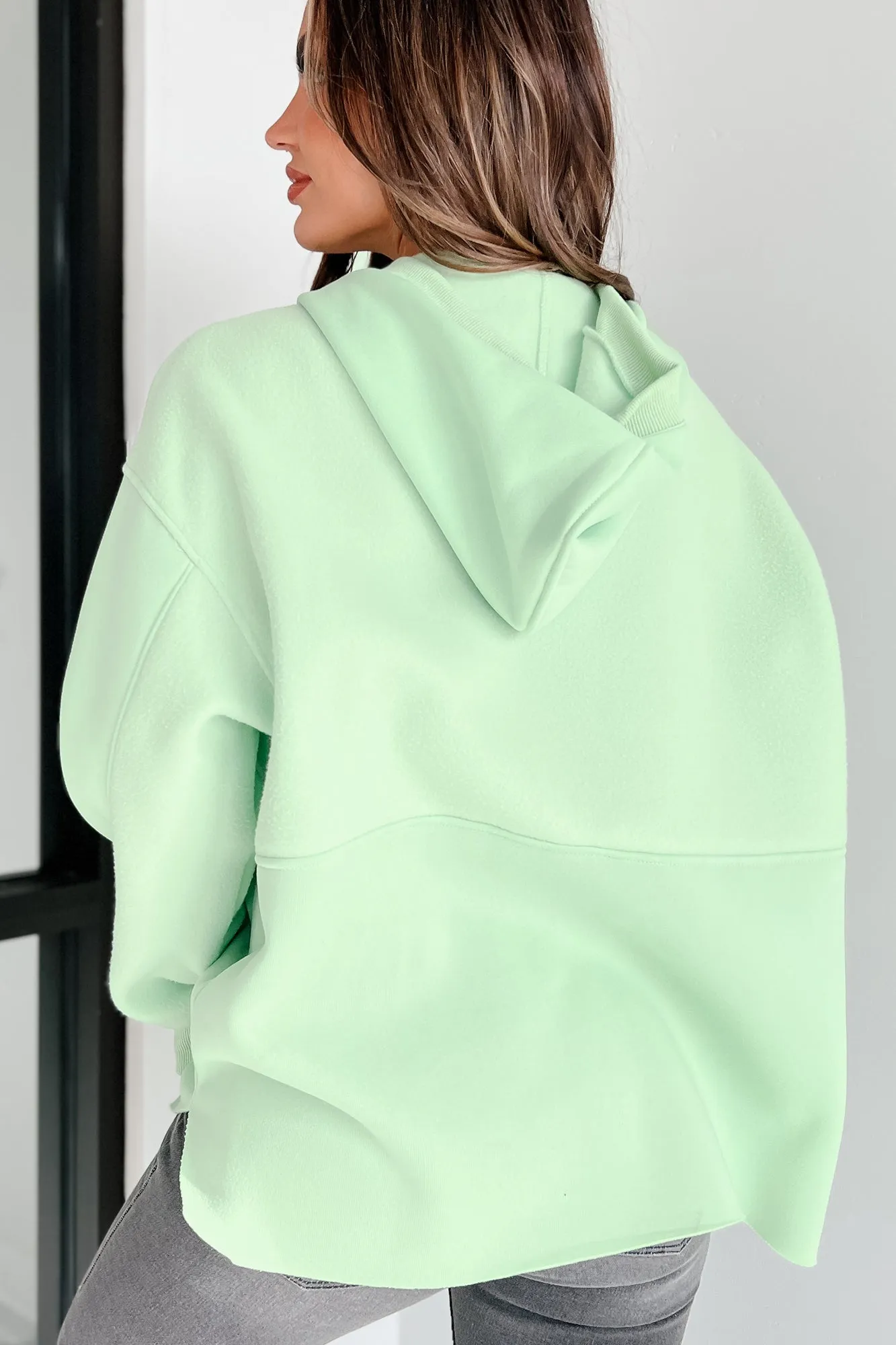 Ultra Mint Reserved For Snuggles Oversized Fleece Hoodie