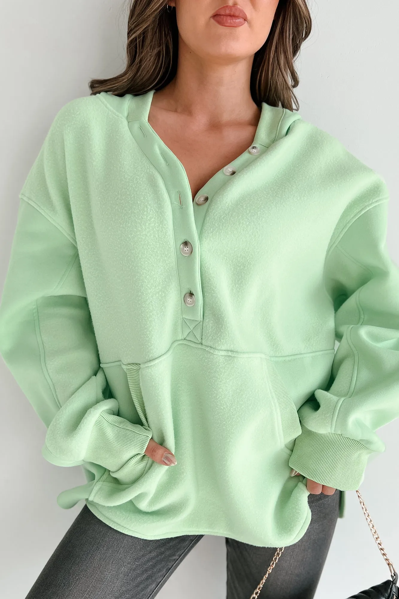 Ultra Mint Reserved For Snuggles Oversized Fleece Hoodie