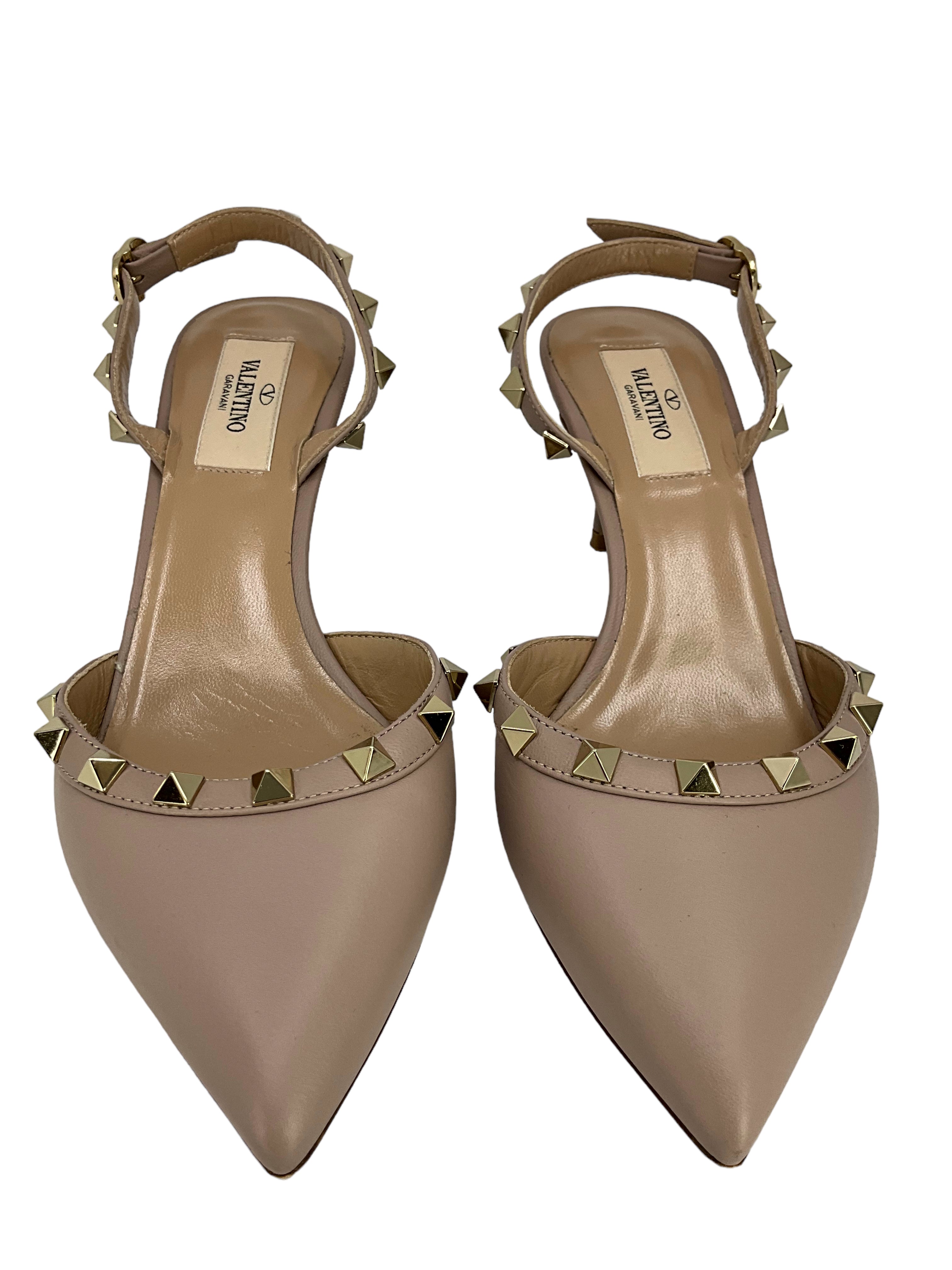 Valentino Rockstud Slingback Kitten Heel Pumps Size 6 - Buy Online Now