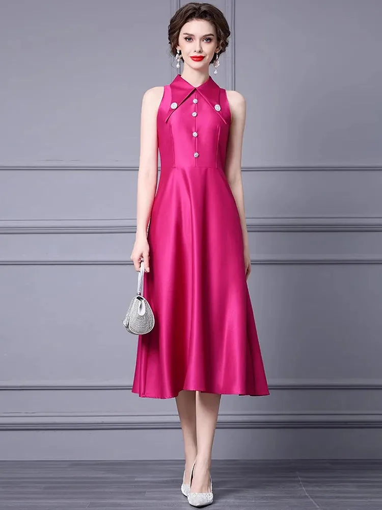 Commuter Dress with Vanessa Turn-Down Collar and Beading Detail