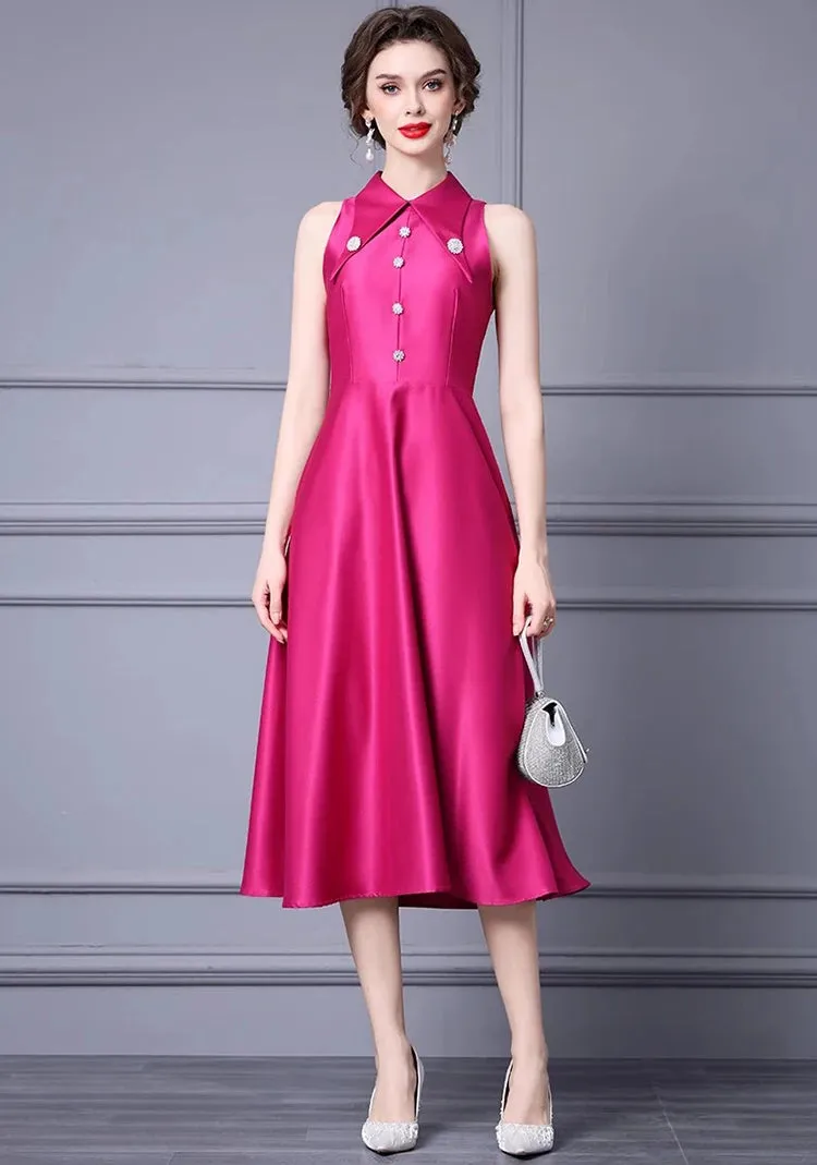 Commuter Dress with Vanessa Turn-Down Collar and Beading Detail