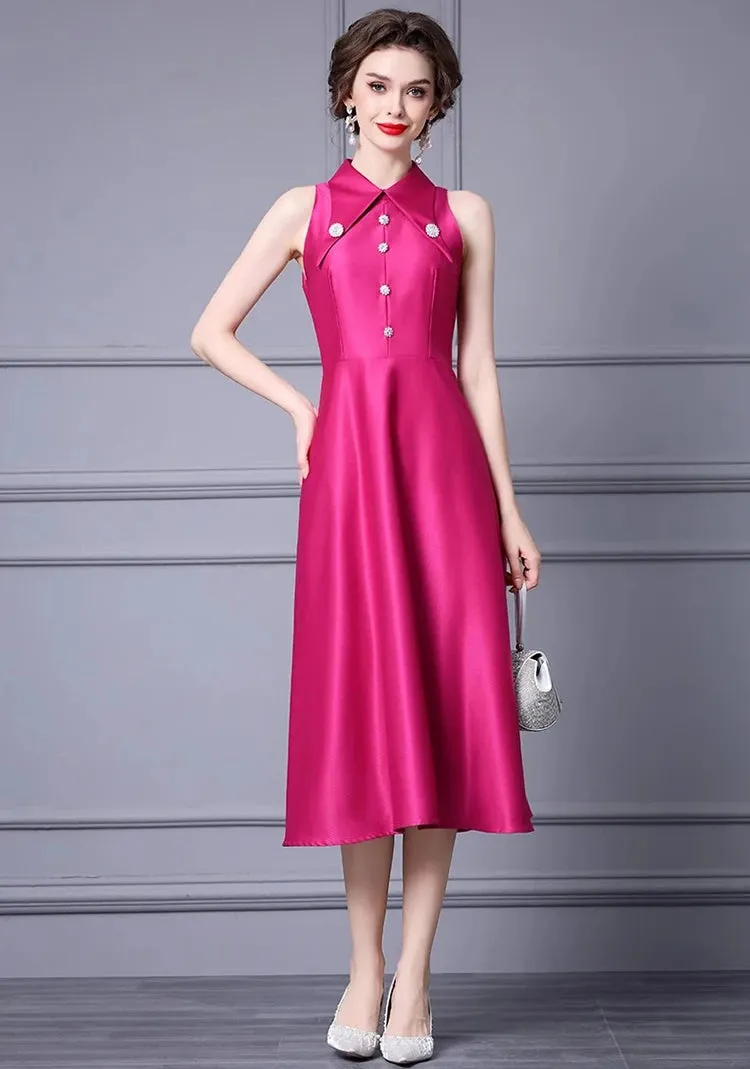 Commuter Dress with Vanessa Turn-Down Collar and Beading Detail