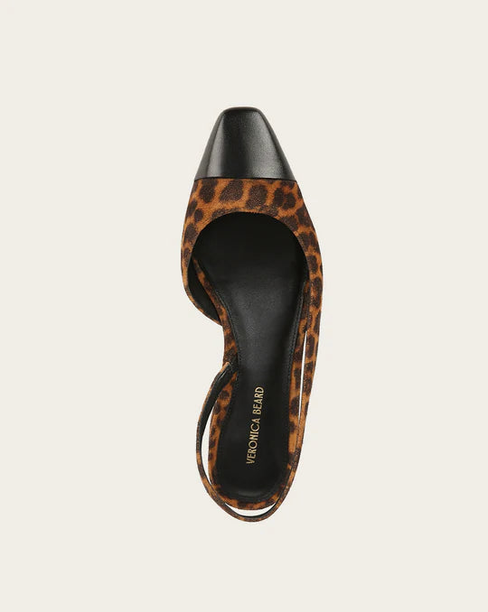 VERONICA BEARD Cecile Leopard Slingback with Cap-Toe