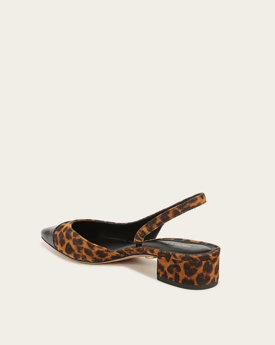 VERONICA BEARD Cecile Leopard Slingback with Cap-Toe