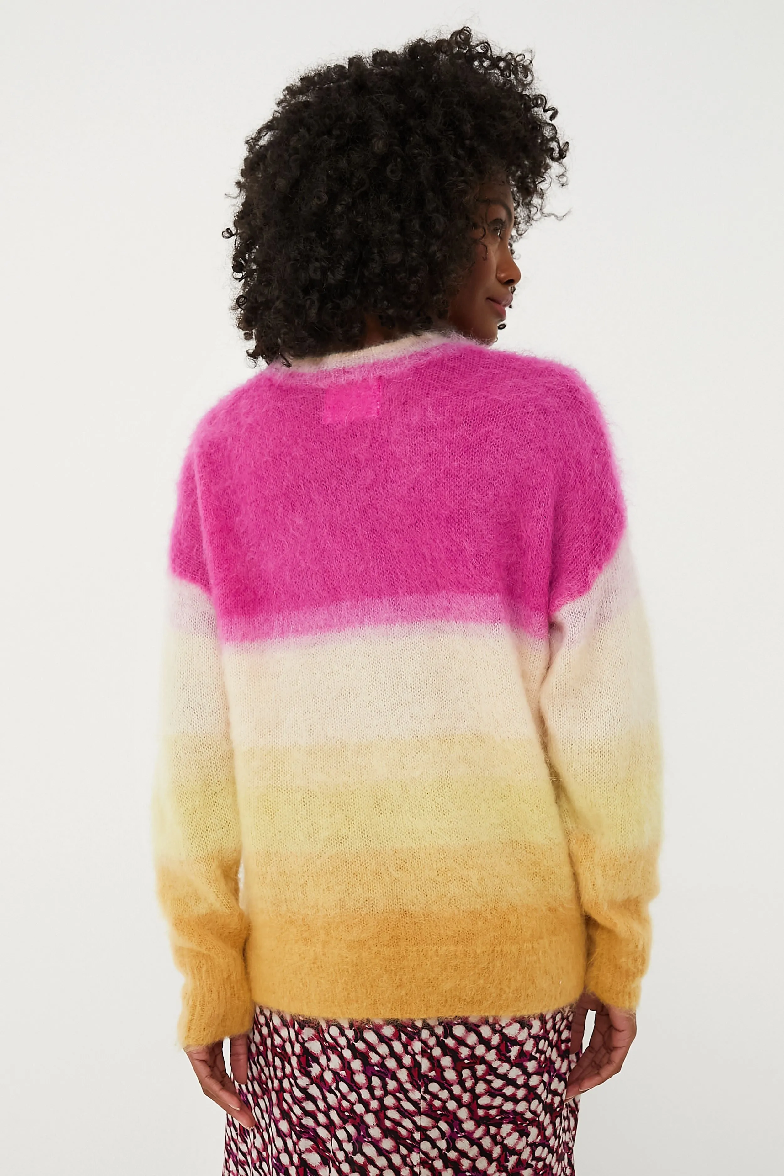 Vibrant Fuchsia and Yellow Drussell Sweater