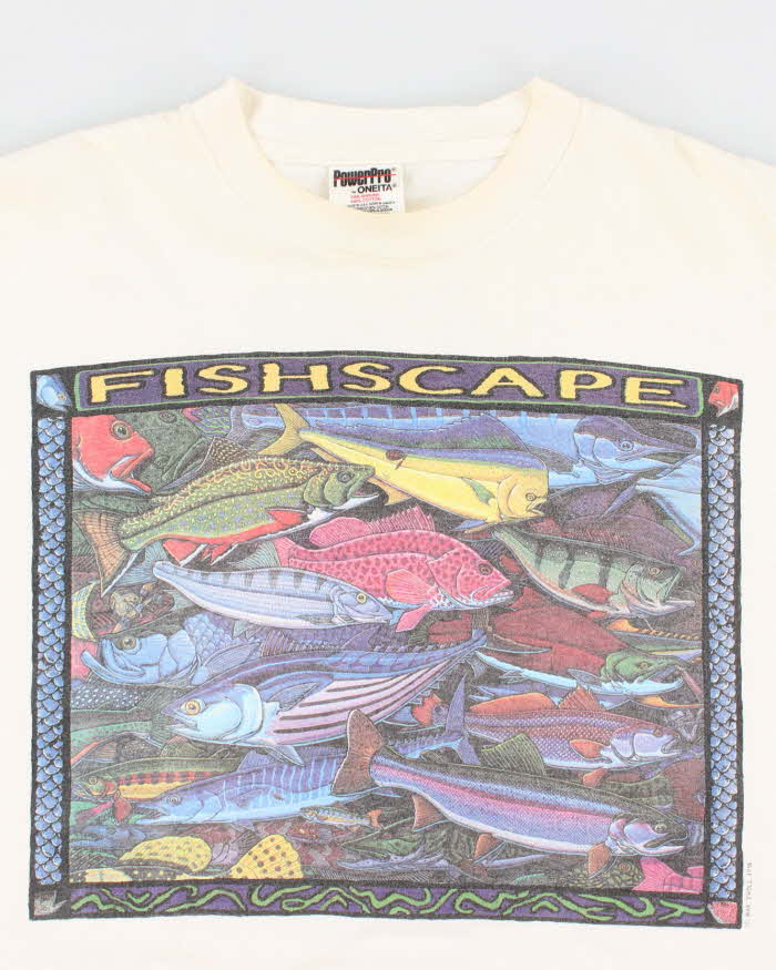 Vintage 90s PowerPro Fishscape T-Shirt - Extra Large