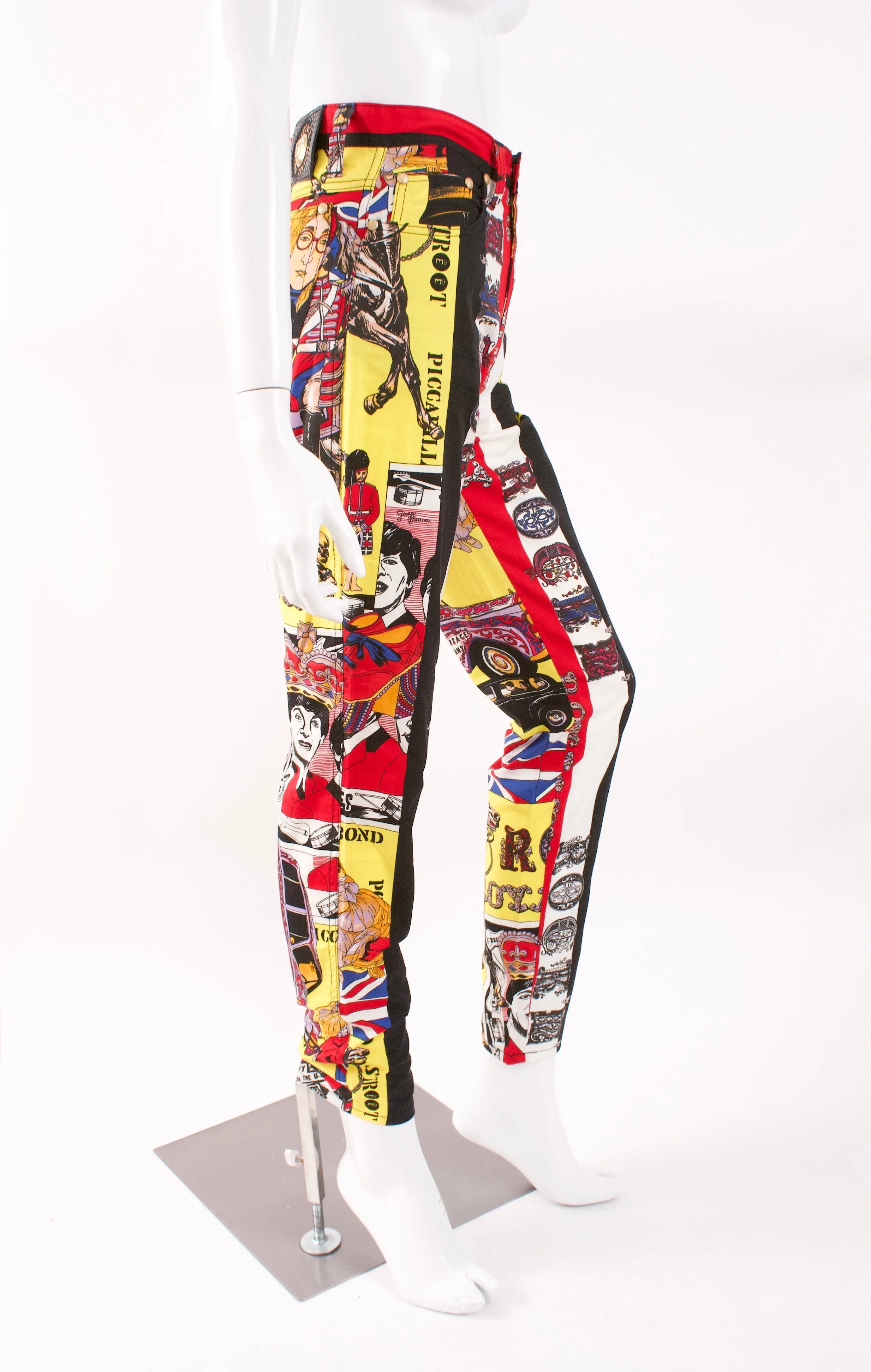 Vintage 90's VERSACE Jeans Couture Rock n' Roll Denim Pants with Beatles Inspiration