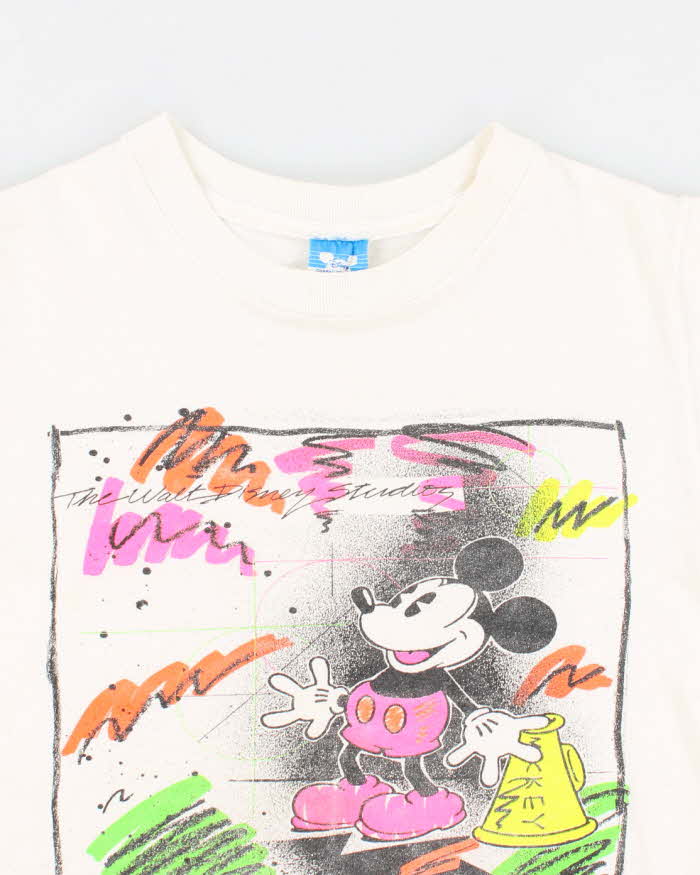 Vintage Disney Mickey Neon T-Shirt - 80s/90s (Size Small)