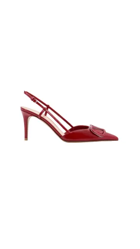 Vlogo Signature Calfskin Slingback Pump 80 MM in Red