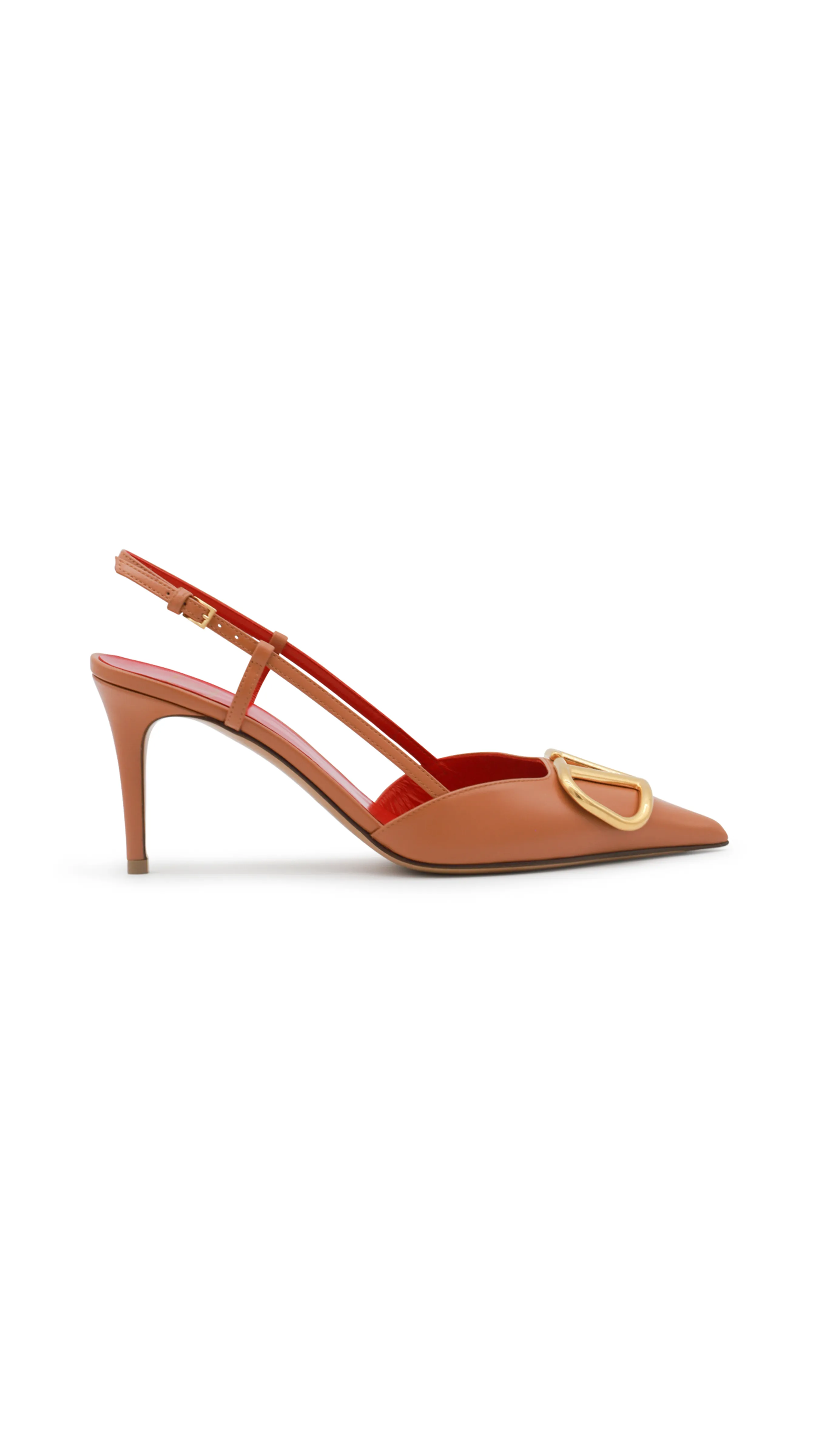 Vlogo Signature Almond 80MM Calfskin Slingback Pump