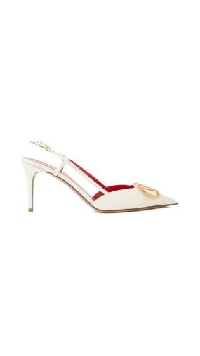 Vlogo Signature Calfskin Slingback Pump Ivory