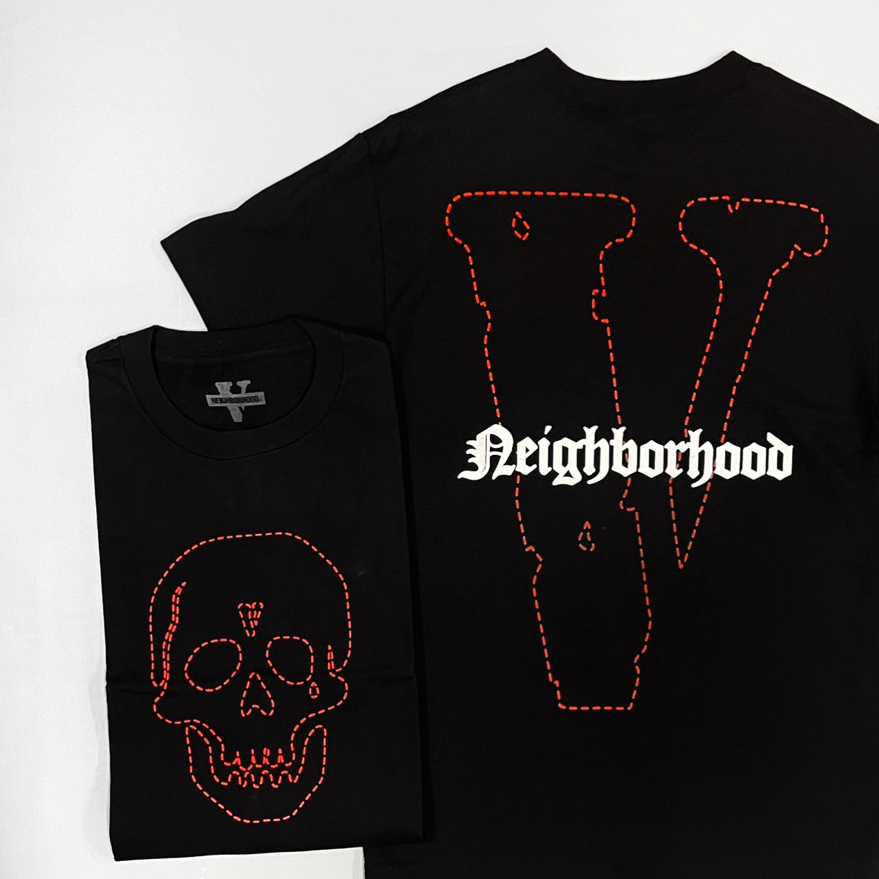 VLONE NEIGHBORHOOD Red Skull Tee Black