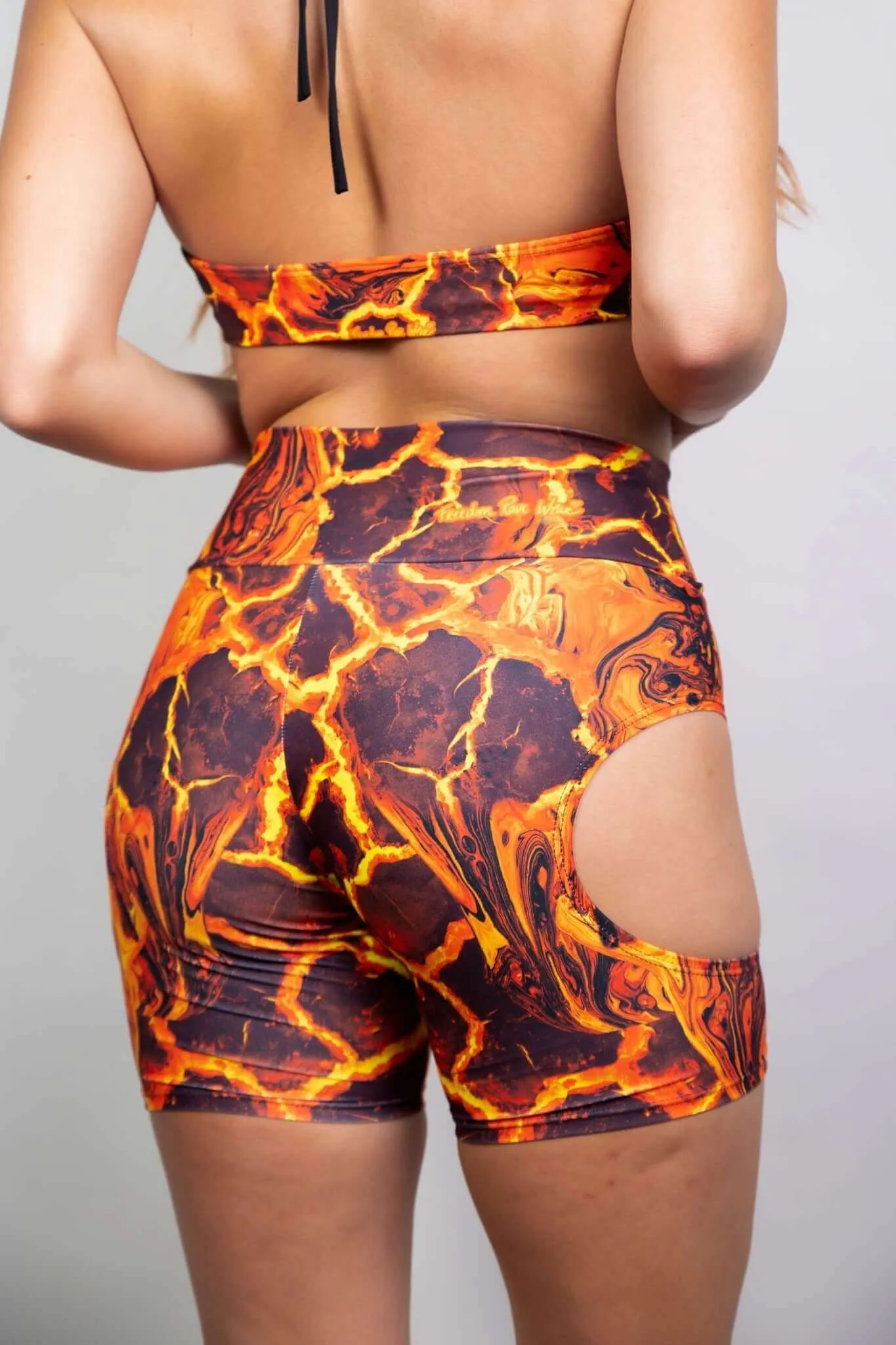 Cut Out Volcanic Biker Shorts