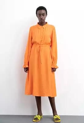 Waist Drawstring Solid Dress - Buy Now!