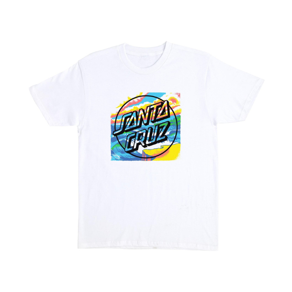 Water view t-shirt Santa Cruz - white.