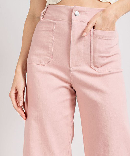 Wide Leg Pants - Dusty Pink