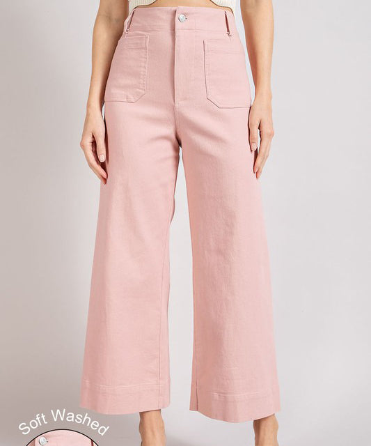 Wide Leg Pants - Dusty Pink