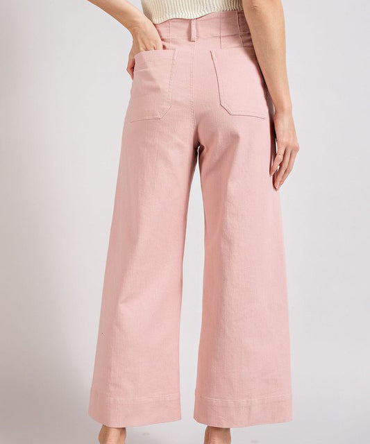 Wide Leg Pants - Dusty Pink