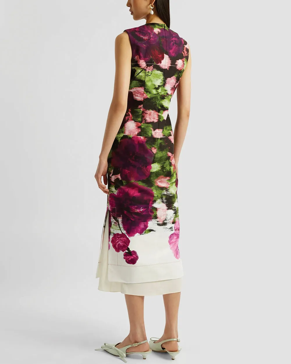 Sleeveless Wisteria Midi Dress: Shop Now.