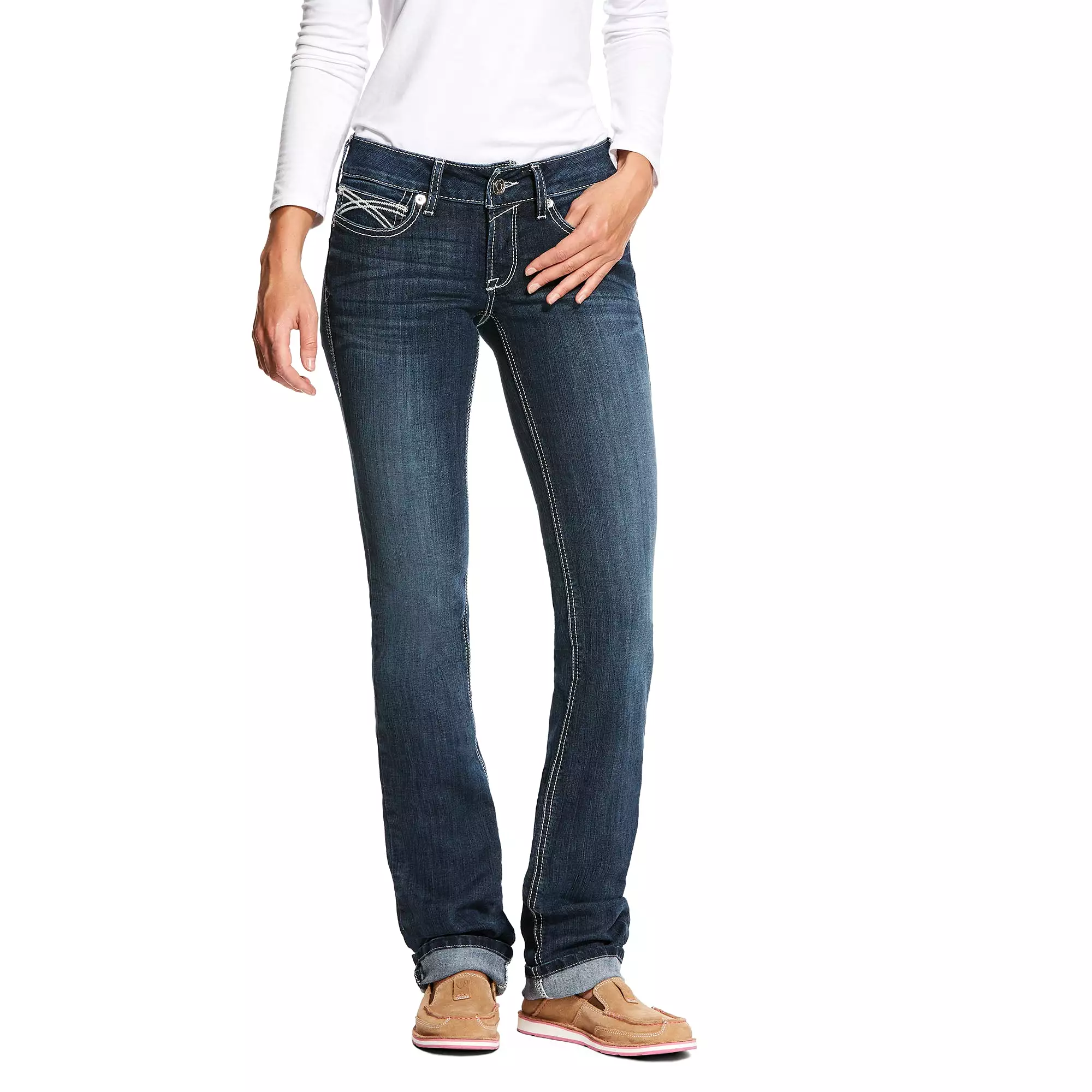 Women's Ariat R.E.A.L Low Rise Straight Leg Jeans Kylie Gemstone - Buy Online at Great Prices!