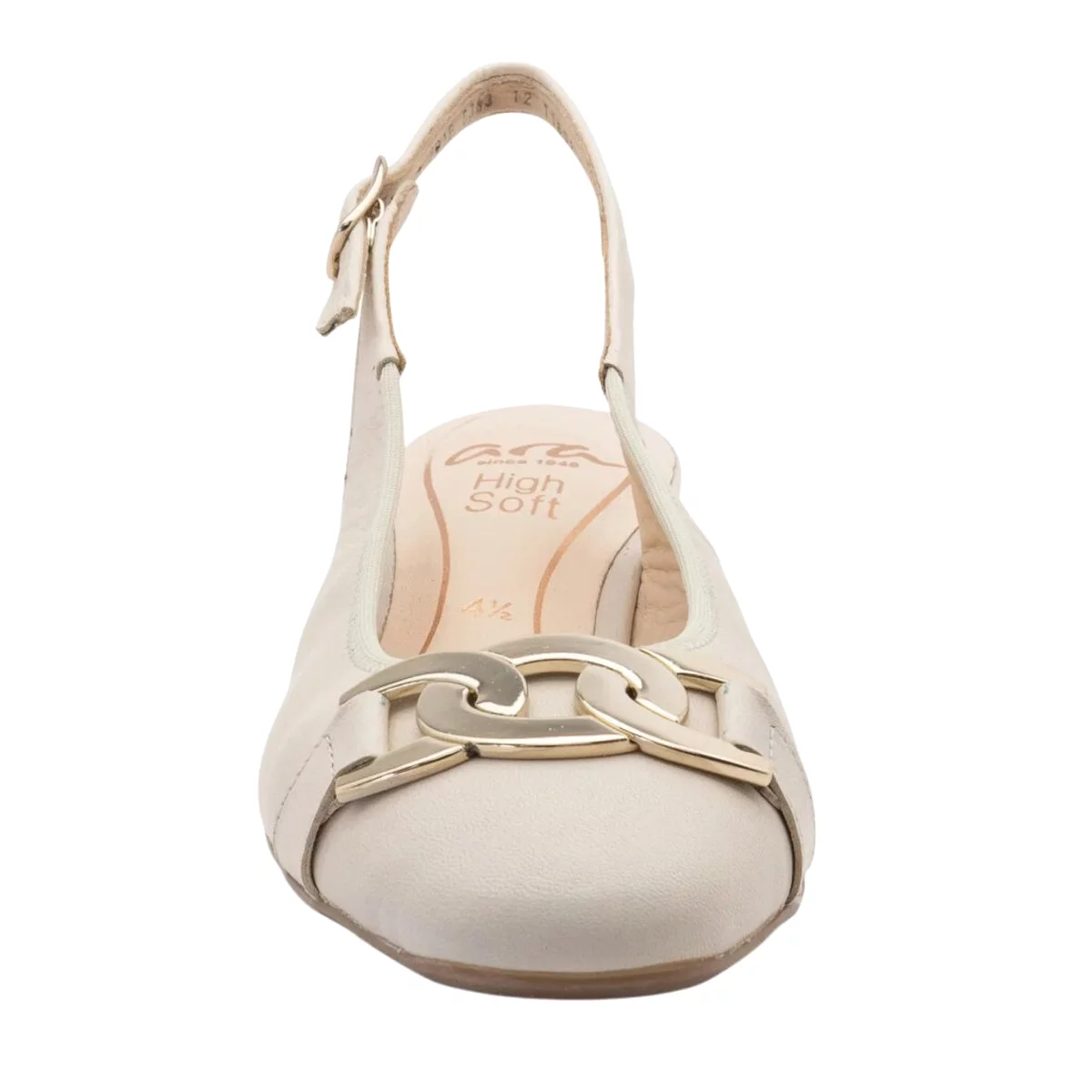 women's cream leather slingback sandals