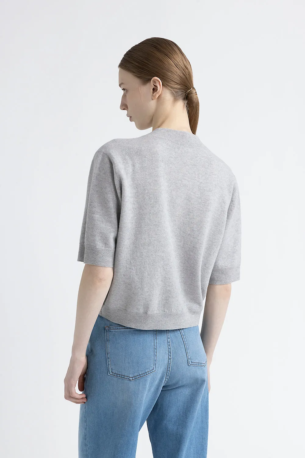 Wool Cashmere V Neck Sweater