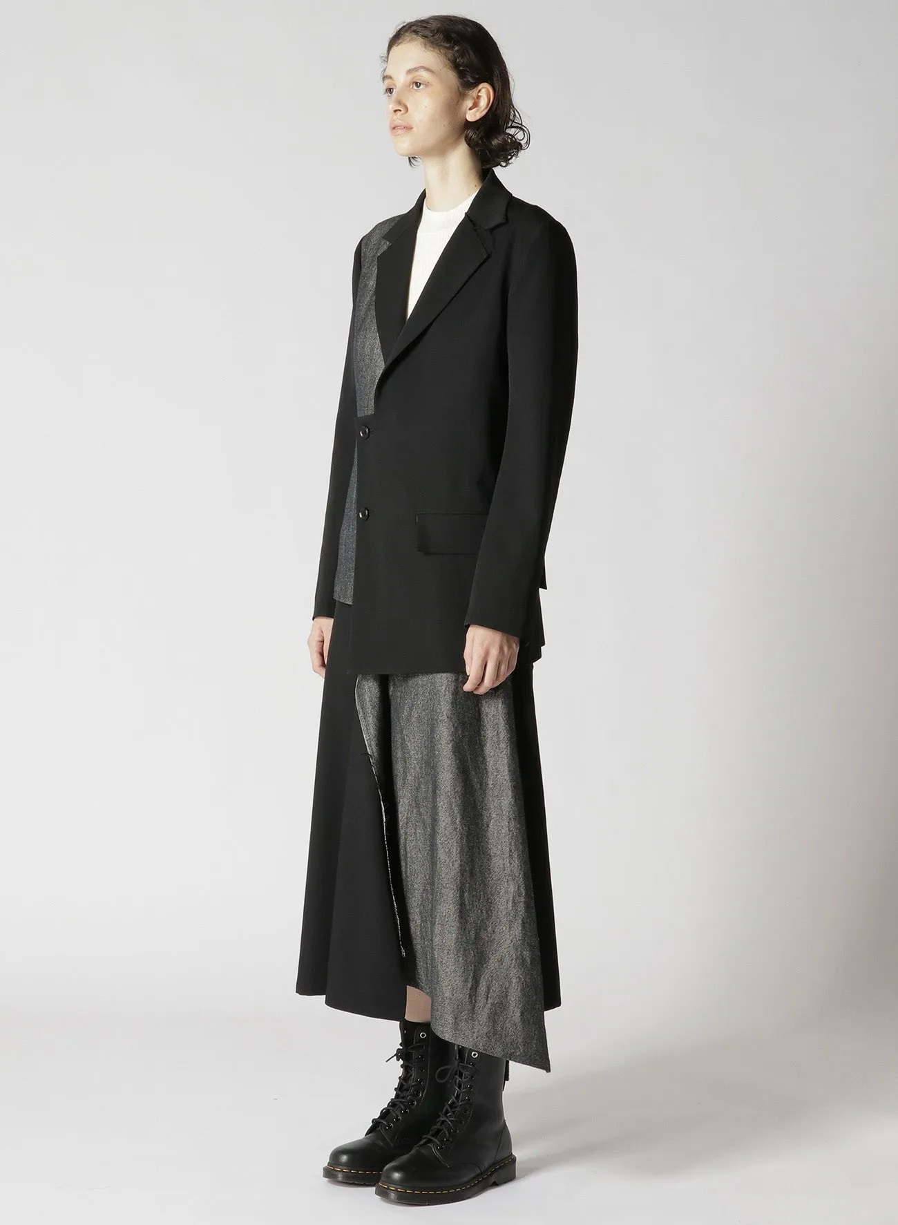 Wool Gabardine Asymmetric Jacket