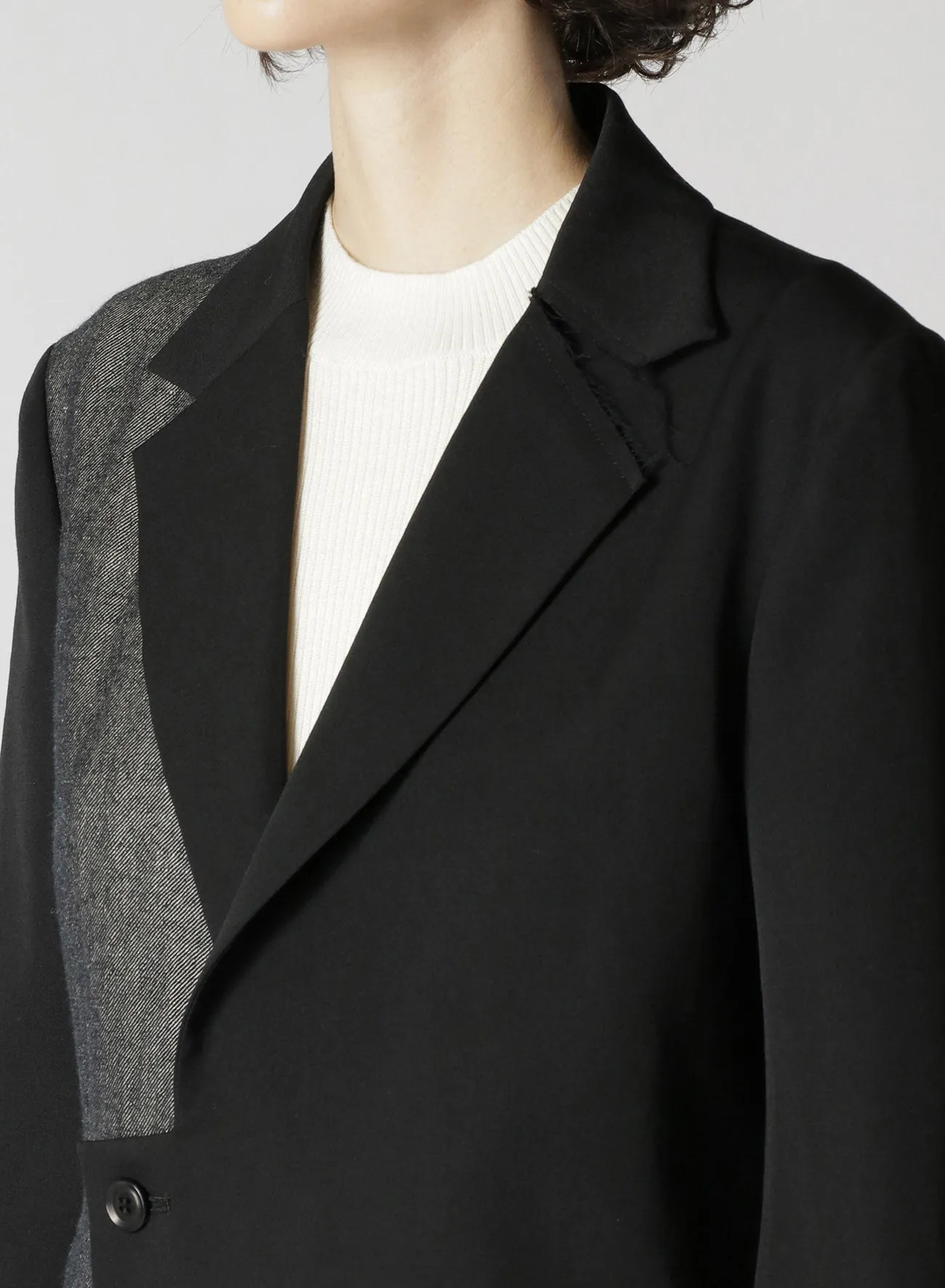 Wool Gabardine Asymmetric Jacket