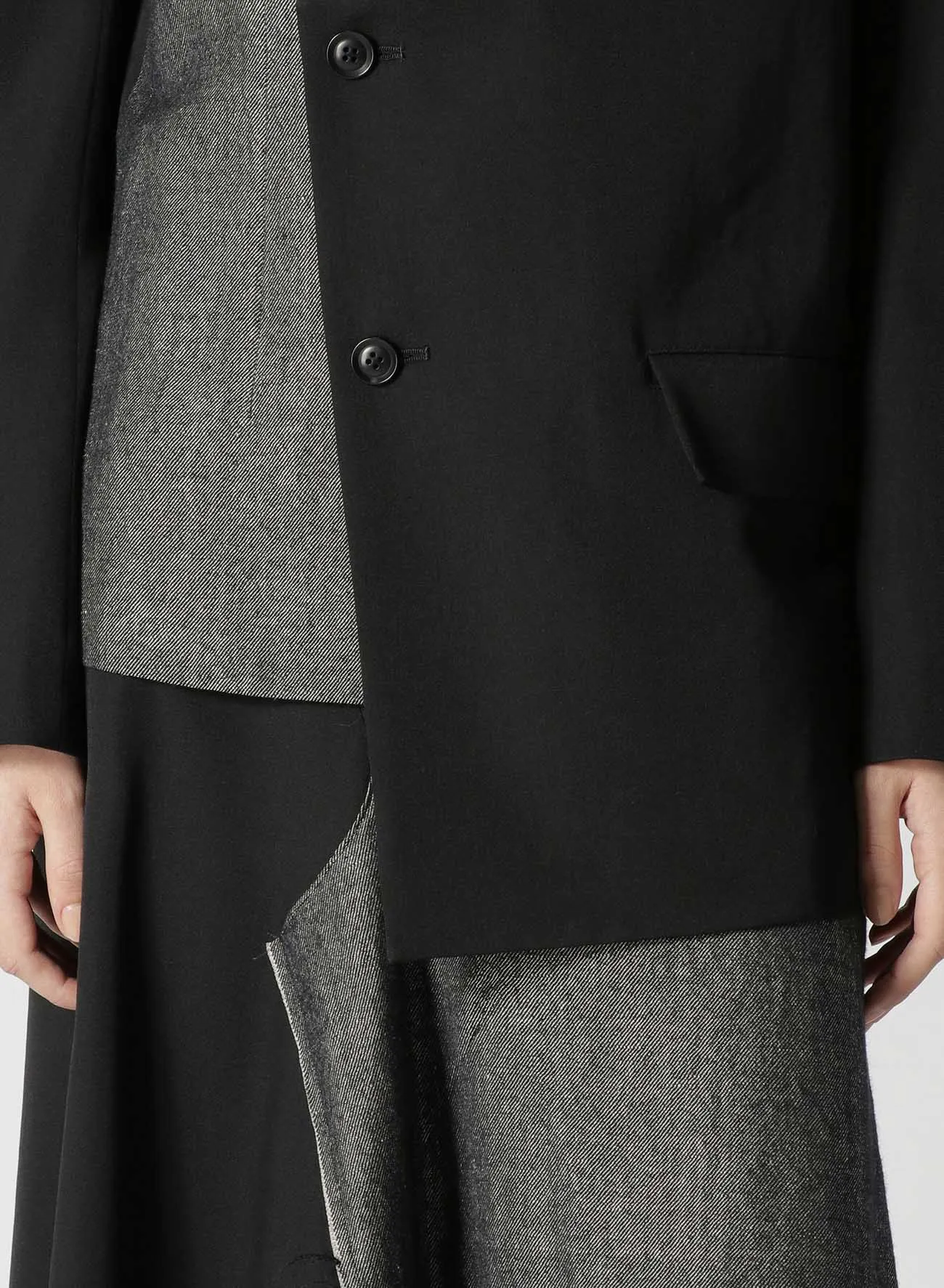 Wool Gabardine Asymmetric Jacket