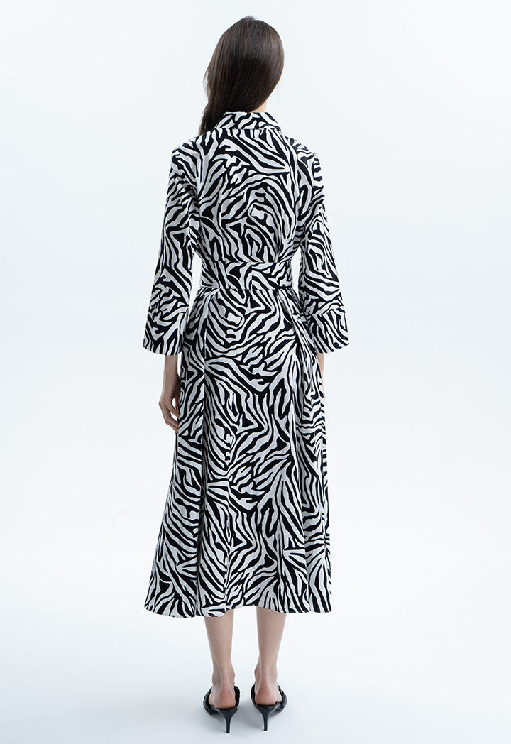 Zebra Print Midi Dress