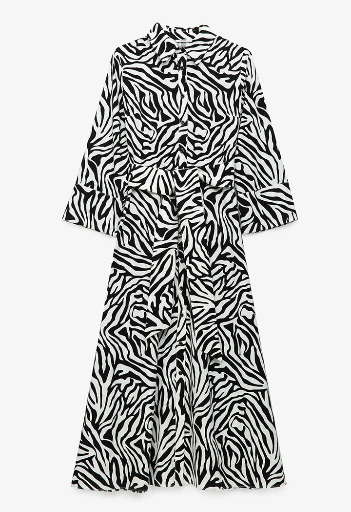 Zebra Print Midi Dress