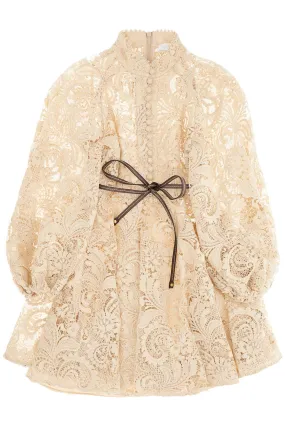 Beige Waverly Lace Mini Dress by Zimmermann