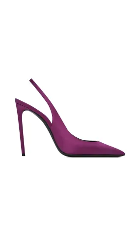 Prune Zoe Slingback Pump in Crepe Satin